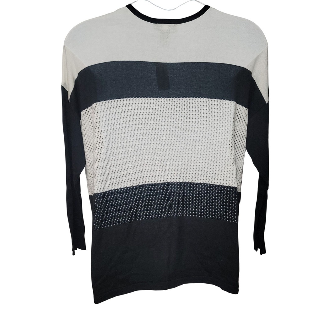 NWT Lane Bryant Color Block Black/White Knit/Mesh V-Neck Sweater 18/20 Chic Y2K - Picture 4 of 7